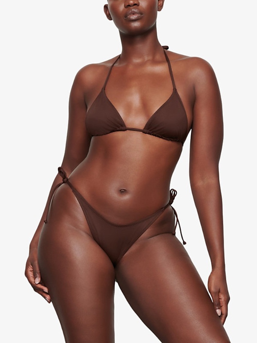 SKIMS Signature recycled cocoa Brown Two-Piece Bikini Set Size L